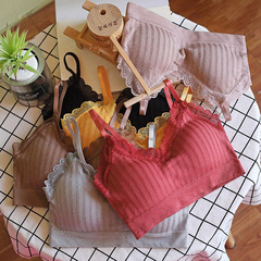 美背性感蕾絲裹胸內衣女無鋼圈運動瑜伽背心聚攏抹胸睡眠文胸女