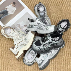 吸膜底老爹鞋女2025夏季新款小个子运动鞋网面透气女鞋百搭鞋子女