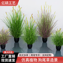 仿真芦苇狗尾巴草盆栽商场服装店装饰造景大型植物洋葱草仿真绿植