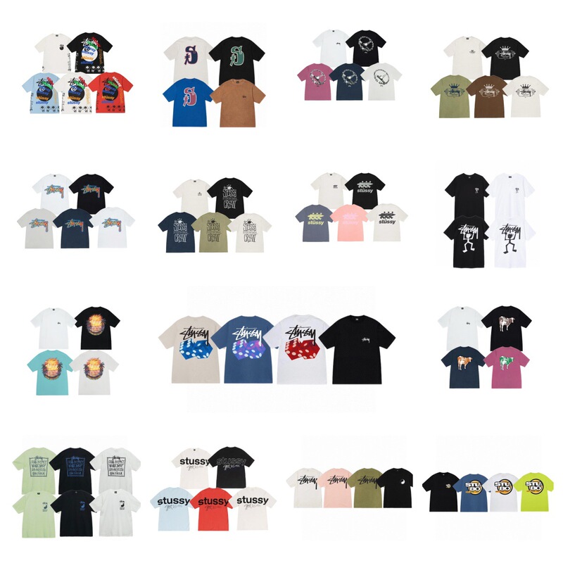 2025 New Stu American Fashion Brand Short-sleeved T-shirt Loose Men's and Women's Couples Stuxi Original Standard Hair Personalized Printing