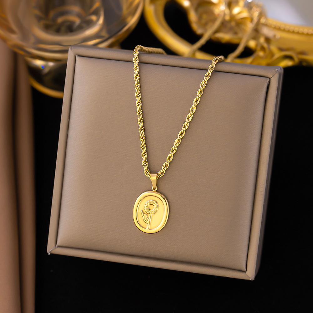 Collar al por mayor transfronterizo de las mujeres que no se desvanece elegante de lujo exquisito Acero de titanio nuevo nicho de las mujeres cadena de la clavícula de la moda del todo fósforo