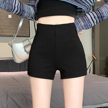 黑色西装休闲短裤女春夏季2025新款a字外穿高腰显瘦紧身包臀短裤
