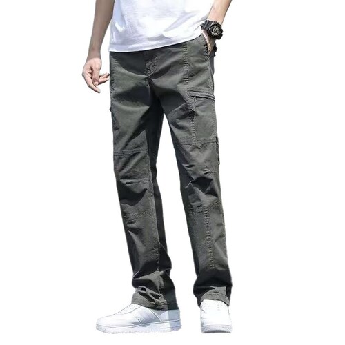 Pants, men's work casual pants, men's straight pants, large size loose, fashionable all-matching sports multi-pocket long pants, men