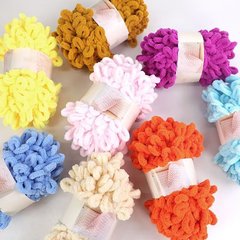 New Finger Loop Crochet Yarn Donut Braided Ear Scarf DIY Medium Wool Hand-Knitted Home Throw Pillow Blanket