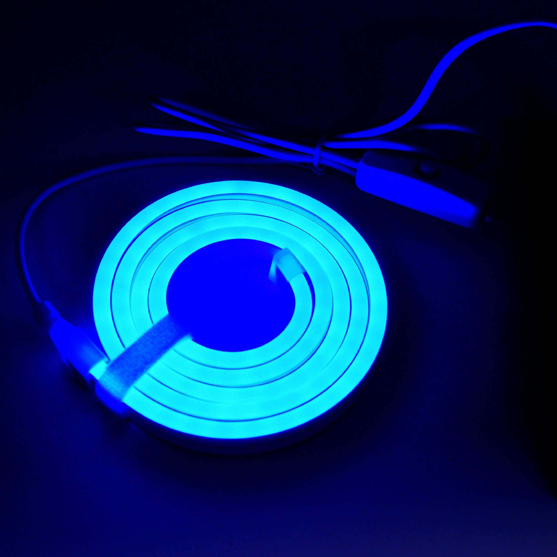 USB неоновая лента, 5 В, гибкая LED‑лента с кнопкой‑переключателем, 1–5 м, много цветов