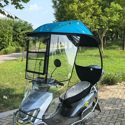 rain and sun protection, Elektromobil üçün ön şüşə çətiri (günlük) - sliding-window-half-cover-model-ice-cream-suitable-for-vehicles-with-rearview-mirrors