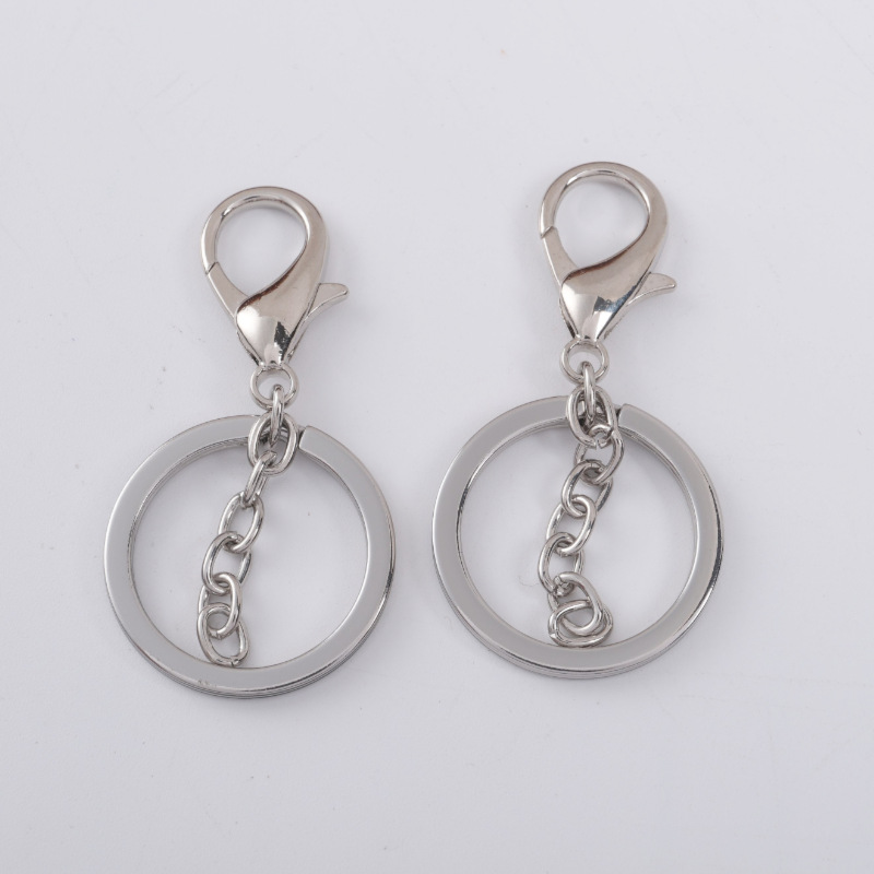 Customized DIY Alloy Keychain Lobster Clasp Three-Piece Set with Chain, Bag Toy Keychain Accessories Customization