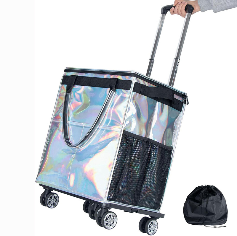 Cross-Border Hot-Selling Pu Leather Wheeled Shopping Bag, Portable Grocery Bag, Wheeled Trolley Bag, Foldable Handbag Cross-Border Hot-Selling Pu Leather Wheeled Shopping Bag, Portable Grocery Bag, Wheeled Trolley Bag, Foldable Handbag