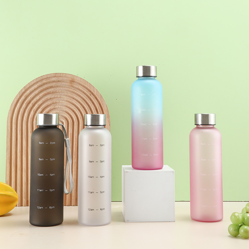 500ML不锈钢盖塑料杯子透明学生水瓶 小口瓶太空杯 550ML颜色LOGO