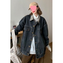 网红牛仔外套女春秋2023新款韩版宽松BF原宿风复古学生牛仔夹克女