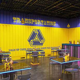 2025 Party Hall Bar Industrial Style Container Decoration Wallpaper Fitness Sports E-Sports Live Broadcast Room Popular Restaurant