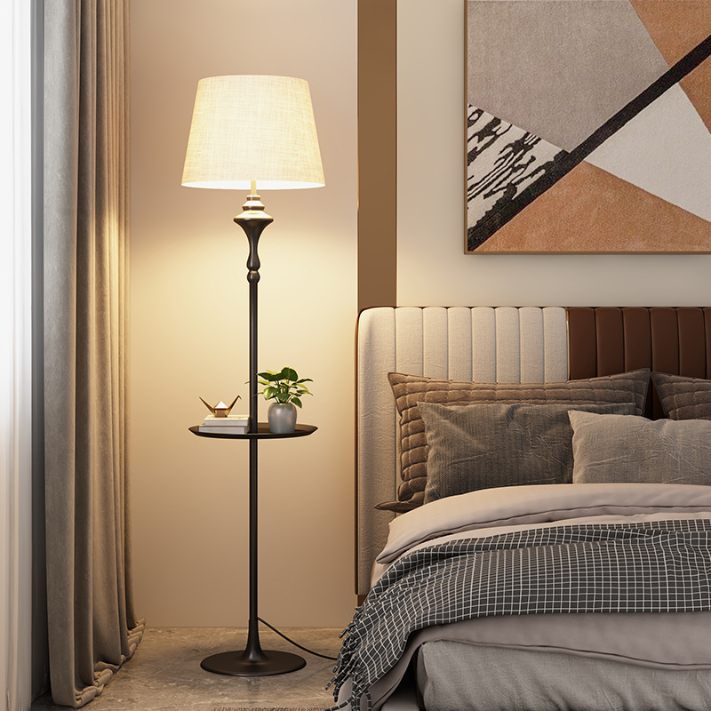 American-style light luxury floor lamp living room retro modern simple floor lamp bedroom coffee table creative eye protection vertical lamp American-style light luxury floor lamp living room retro modern simple floor lamp bedroom coffee table creative eye protection vertical lamp
