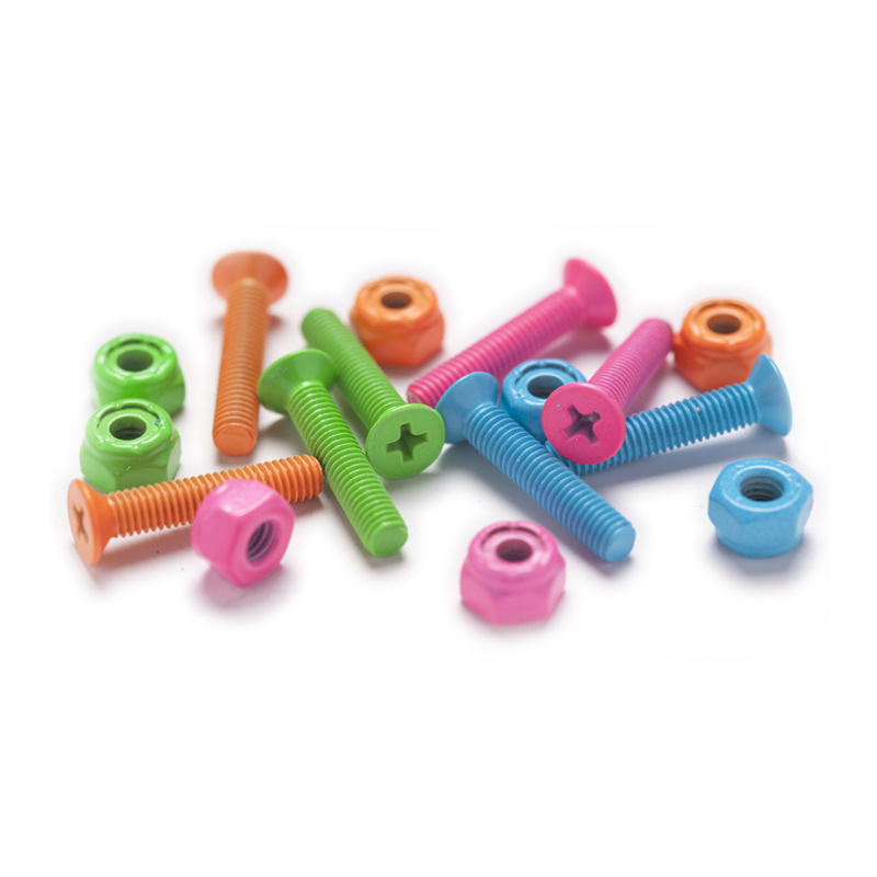 Professional Double-Warped Skateboard Fishboard Bridge Nail Accessories, Hexagonal Flat Head Four-Wheel Skateboard Nails, Multiple Colors Available