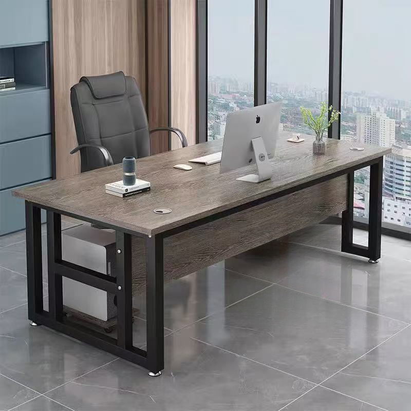 Simple Modern Steel Frame Office Desk, Home Computer Desk, Office Single-Person Manager Desk, Rectangular Executive Desk
