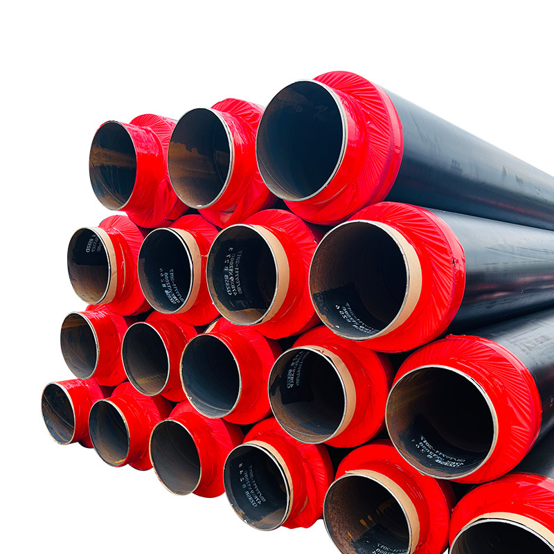 Tubo de acero aislante prefabricado enterrado directo fabricante de tubería de aislamiento de polietileno de alta densidad en stock