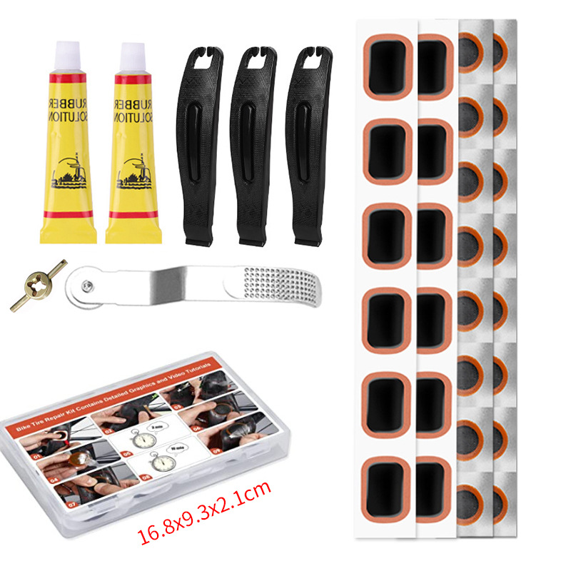 reparación rápida sin pegamento caja de herramientas de neumáticos de palanca en frío conjunto de herramientas de reparación de neumáticos de bicicleta