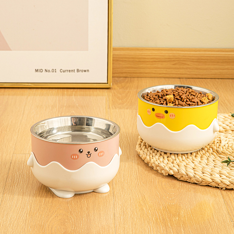 Tazón de comida para gatos de dibujos animados Tazón de comida para perros Tazón de comida Pato amarillo pequeño Tazón de gato anti-volcado Tazón de arroz para gatos Tazón de agua para perros Suministros para mascotas