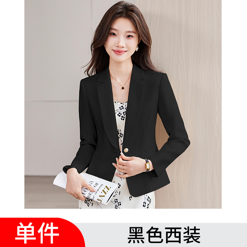 single black long-sleeved suit