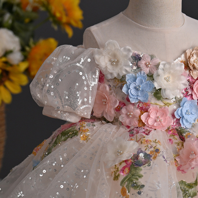 Robe de princesse fée des fleurs pour anniversaire et fête_voghion.com