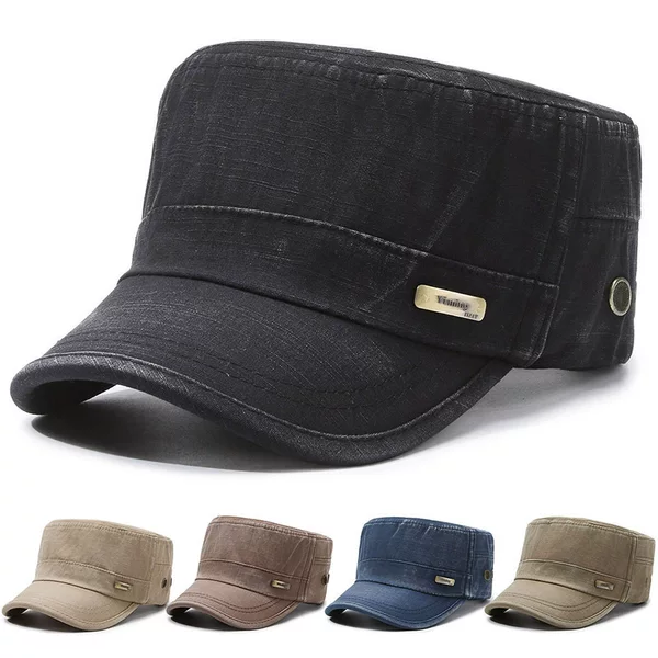 New flat top hat washed old Flat Top Hat sun protection hat spring and autumn casual men's and women's fashion hat wholesale