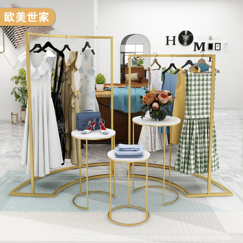 couture Nakajima Display rack Floor type men and women golden Arc Clothes hanger Display rack Water table Swing sets