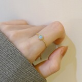 Натуральная синяя двухцветная цепь с молнией, регулируемое кольцо, золото и серебро, легкий роскошный стиль