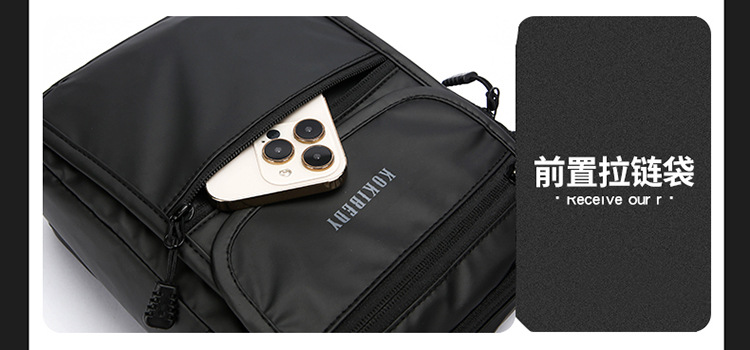The new 2024 casual crossbody bag, small square bag, fashionable men's bag, trendy large-capacity water-resistant men's bag undefined