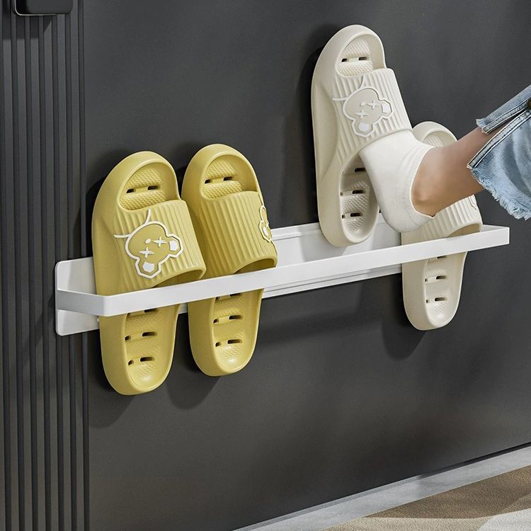 Door Rear Magnetic Shoe Rack Slipper Rack Punch-free Wall Hanging Storage Anti-theft Door Upper Hanging Rack Iron Suction Stone Storage Rack