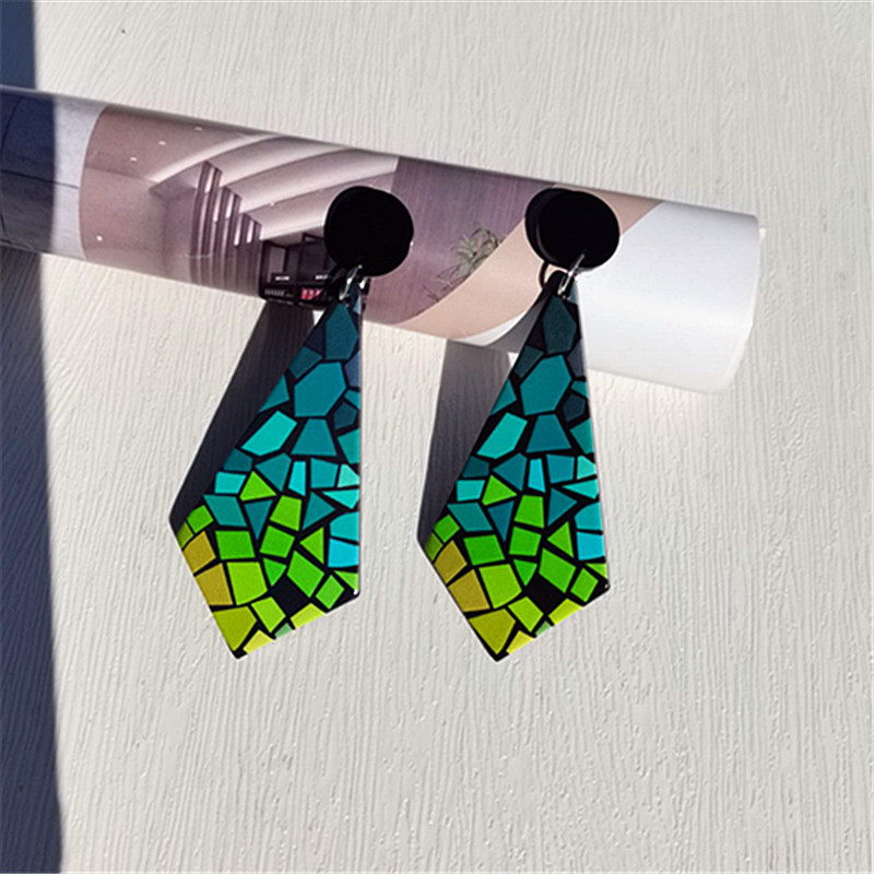 Drop Earrings Classification 1 Pair Quantity 1 Pair Fashion Color Block Arylic Drop Earrings