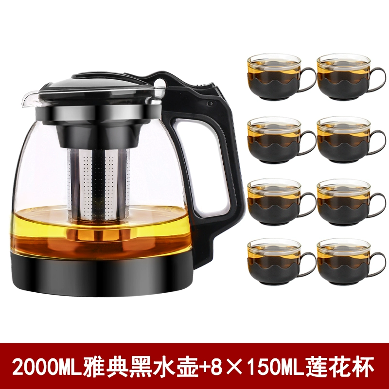 Glass teapot, filter, tea set, tea cup, flavored tea, red (black) tea