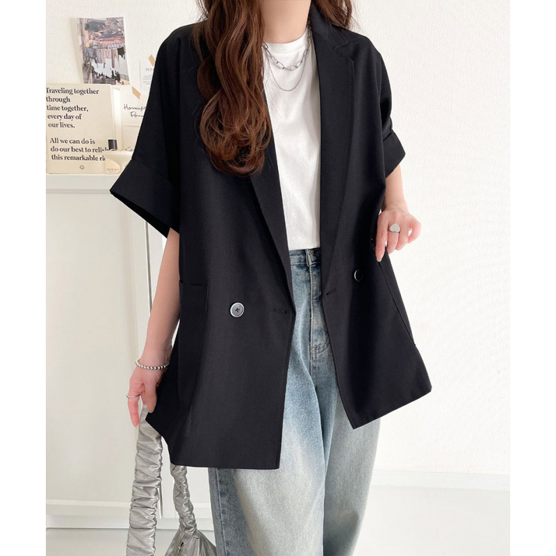 In-Stock Cross-Border Export Japanese Rakuten Ins Amazon Foreign Trade Japanese-Style Loose-Fitting Half-Sleeve Thin Blazer In-Stock Cross-Border Export Japanese Rakuten Ins Amazon Foreign Trade Japanese-Style Loose-Fitting Half-Sleeve Thin Blazer