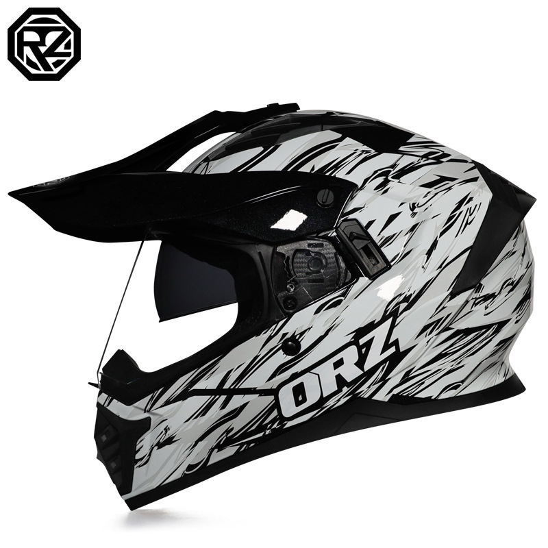 Cascos de Motocicleta Transfronterizos, Cascos de Carretera, Cascos de Una Sola Lente para Hombres y Mujeres, Cascos Integrales de Rally para Carretera y Todoterreno, Cascos para Viajes de Larga Distancia en Motocicleta