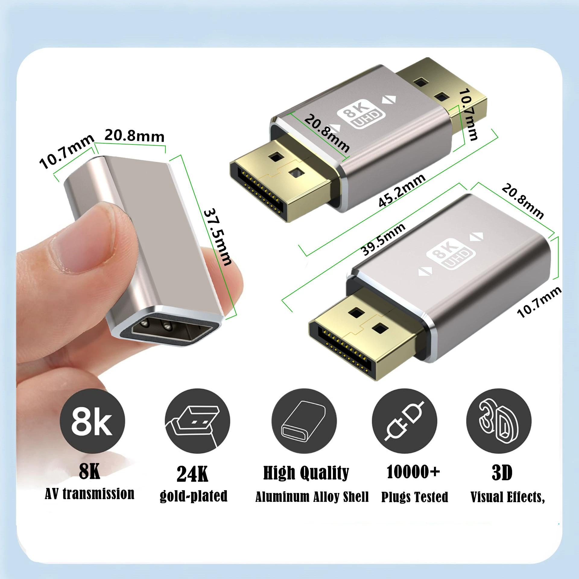 DP 1.4 DisplayPort 8K rotor поддерживает 8K@60Гц, 4K@144Гц, 4K@60Гц