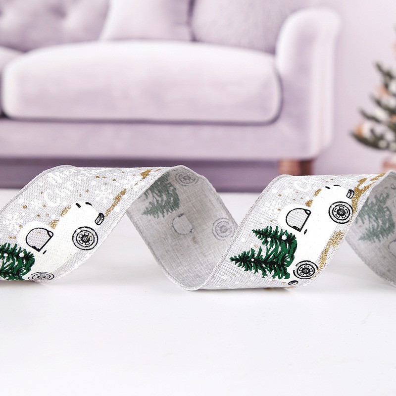 クリスマス装飾アマゾン5cmクリスマスリボンクリスマスツリー装飾品ペンダントカラー車プリントリボン|undefined
