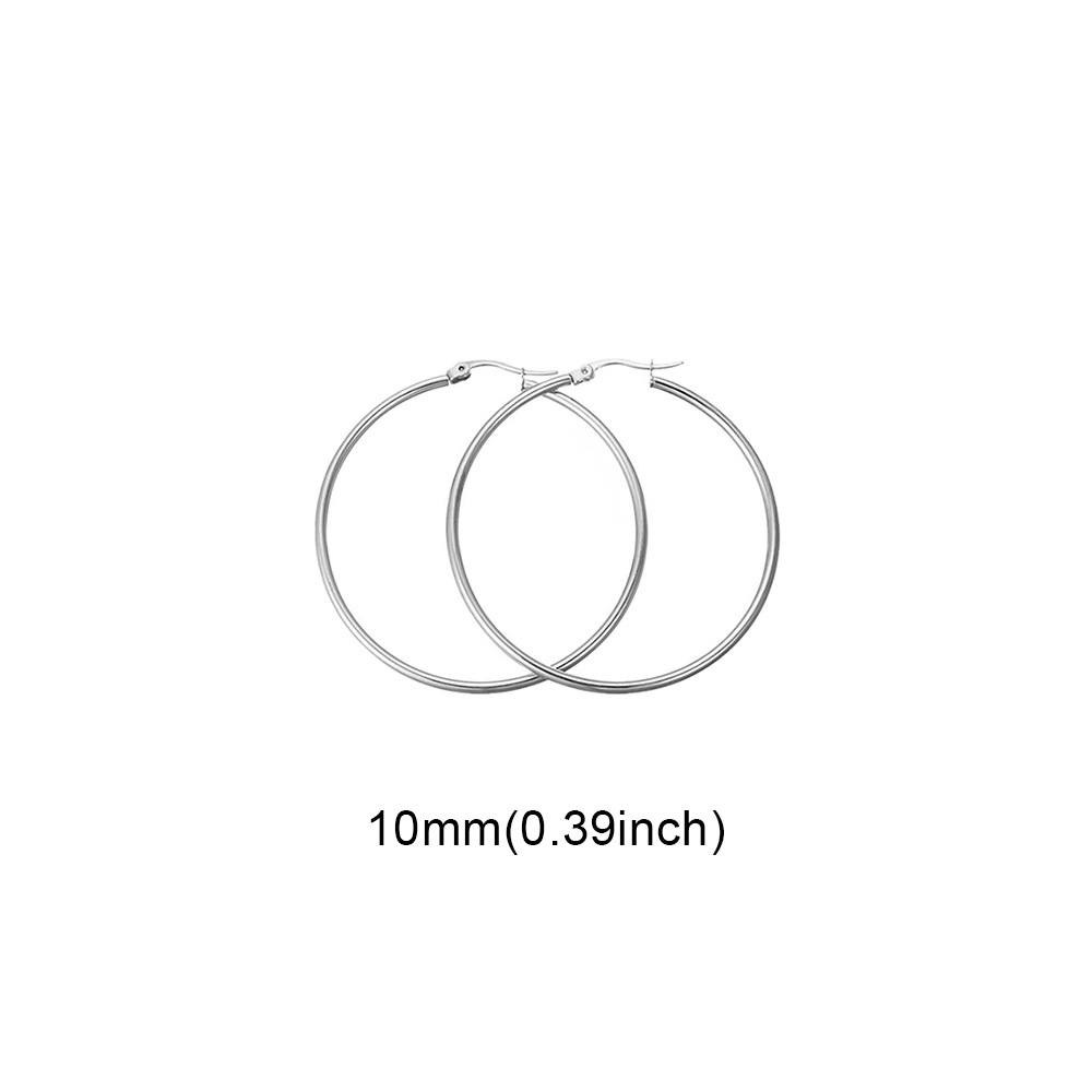 Fashion Solid Color Stainless Steel Hoop Earrings 1 Pair