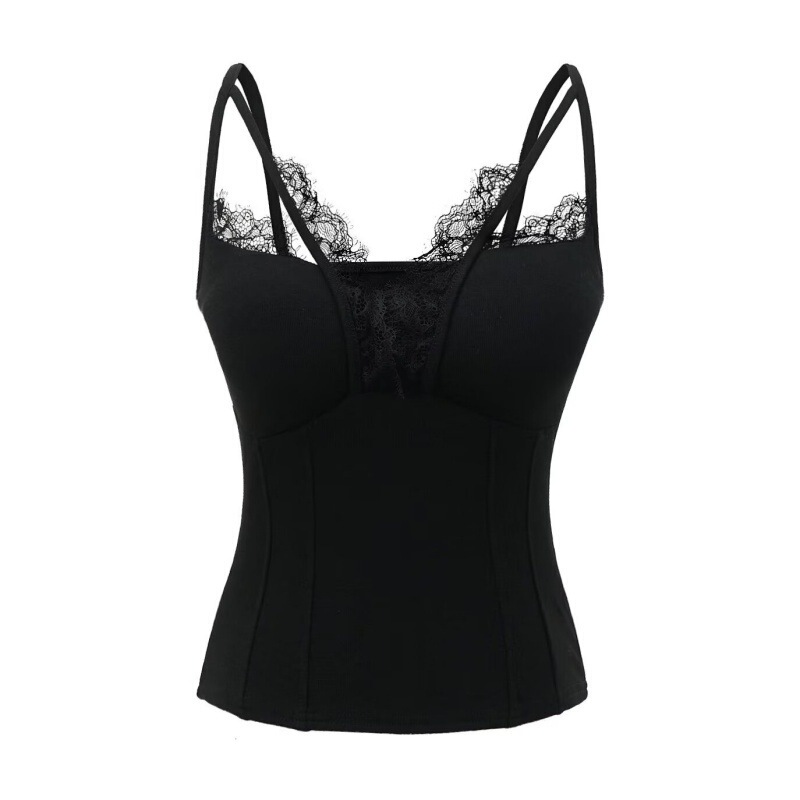 New Style Mature and Stylish Low-Neck Sexy Camisole Top for Women, Summer Design That Reveals Collarbone, with Lace Detailing on the Back, Slim Fit New Style Mature and Stylish Low-Neck Sexy Camisole Top for Women, Summer Design That Reveals Collarbone, with Lace Detailing on the Back, Slim Fit