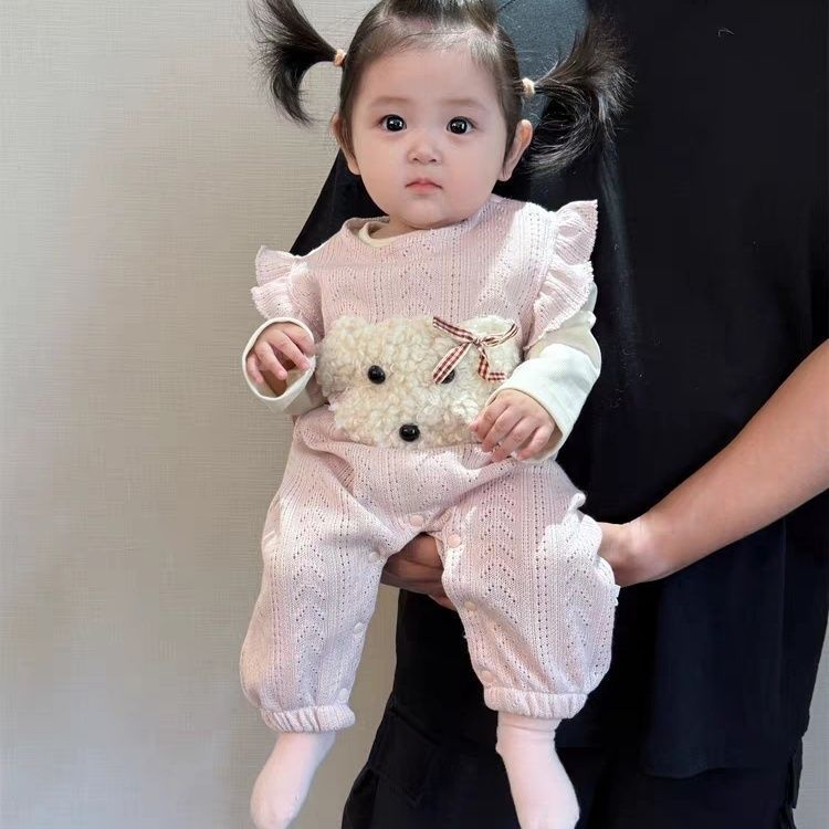 2025新款女童背带裤套装秋装洋气可爱婴儿衣服宝宝两件套春秋爬服|undefined