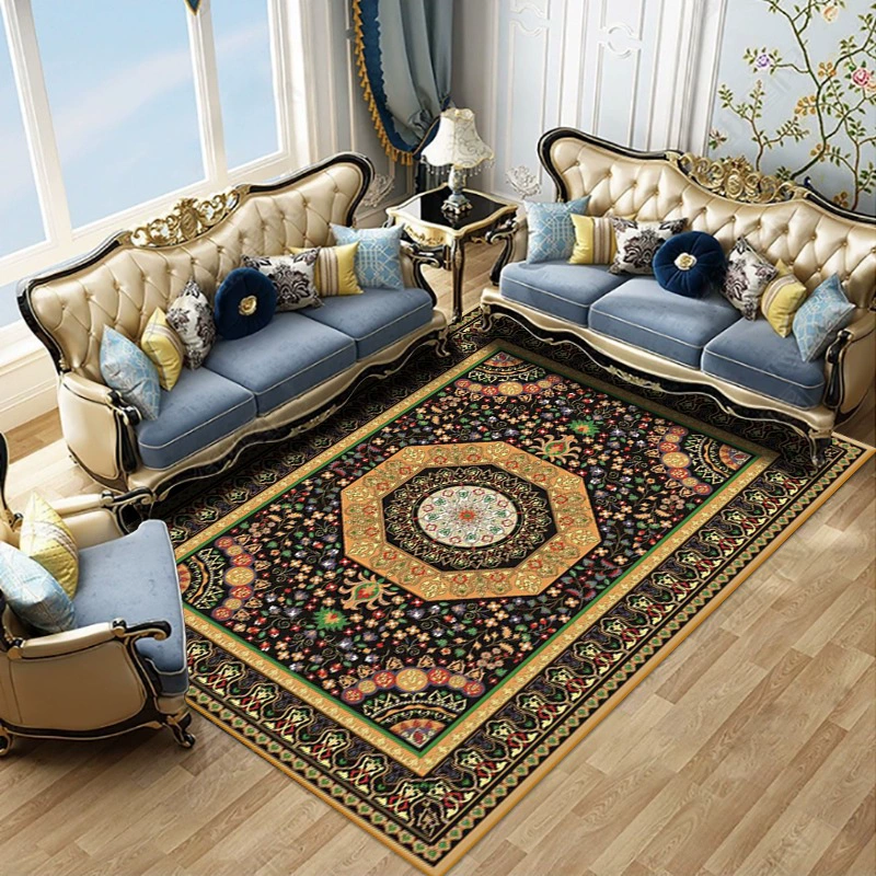 Area rug Persian‑style, retro ethnic boho design, for coffee table/sofa/bedside, multiple sizes