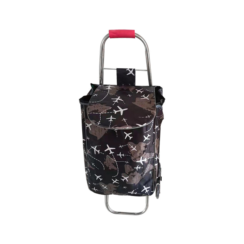 不锈钢水晶爬楼家用购物布兜车-购物车爬楼折叠小拉车买菜手拉车