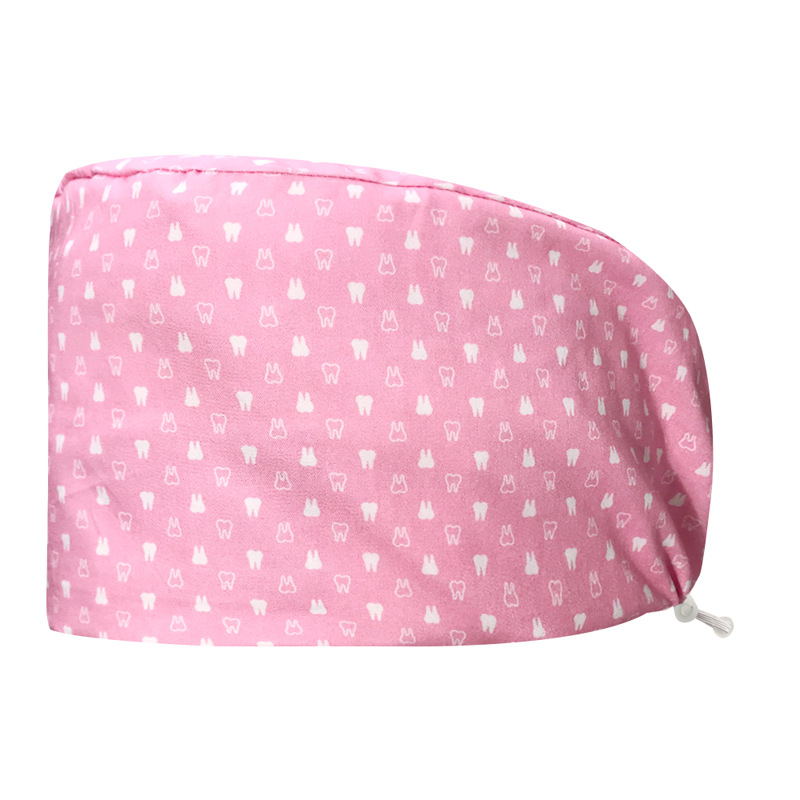 Sombrero de algodón estampado, bonito sombrero de enfermera, dientes, electrocardiograma, herramienta médica, patrón, sombrero de trabajo, sombrero Baotou, exportación