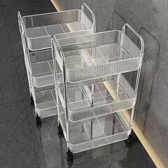 透明アクリルカートスナック棚リビングルーム床置き多層移動トイレ寝室収納棚