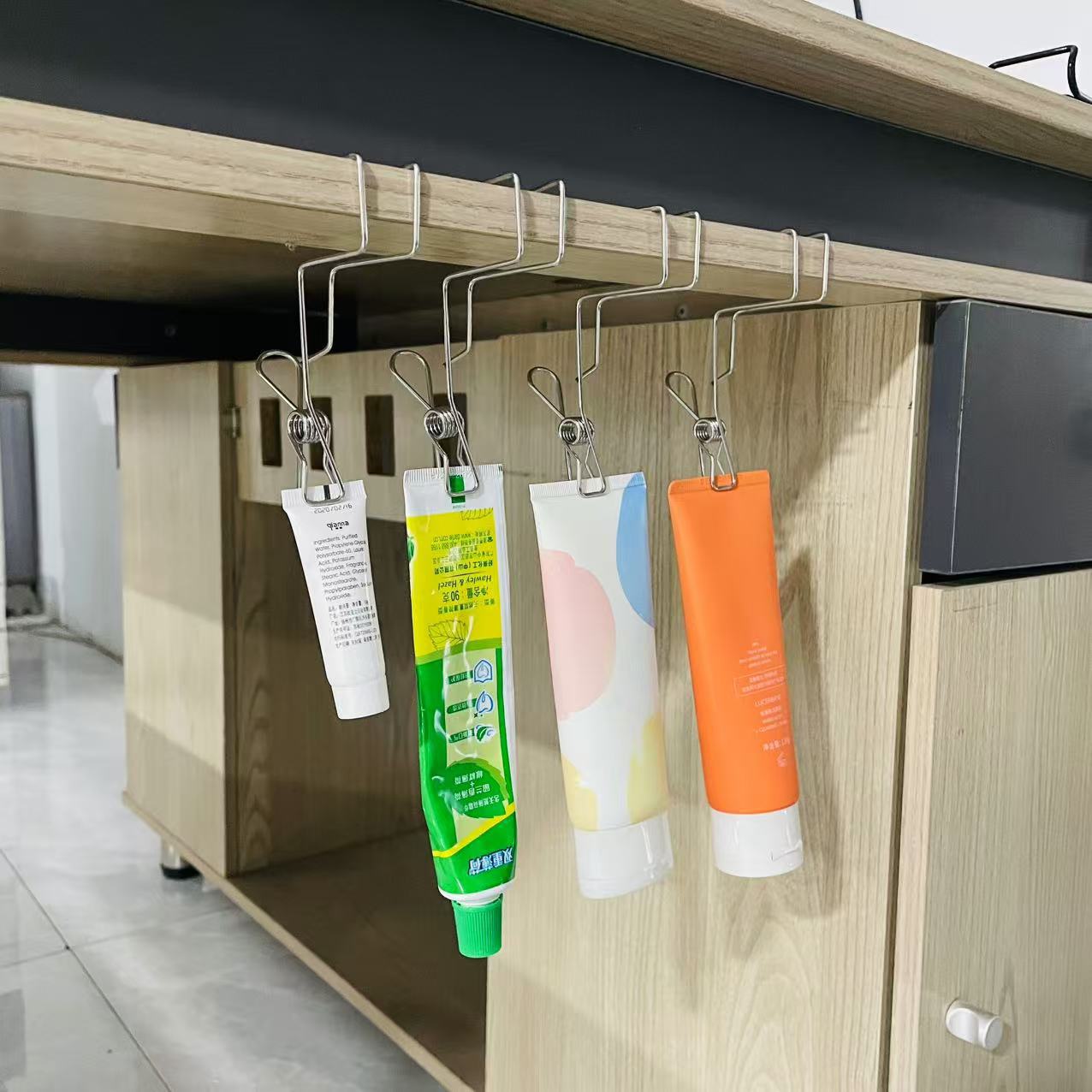 Stainless steel clip drying socks hanger hook clothes seamless small clip fixed multi-function