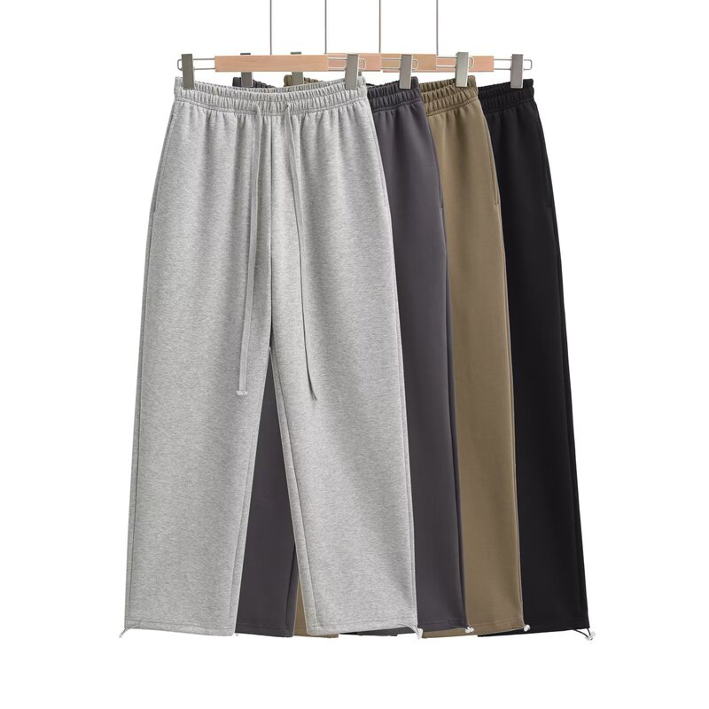 Fall 2023 Women's casual wide-leg sports pants women's lazy draping loose straight drawstring tight pants