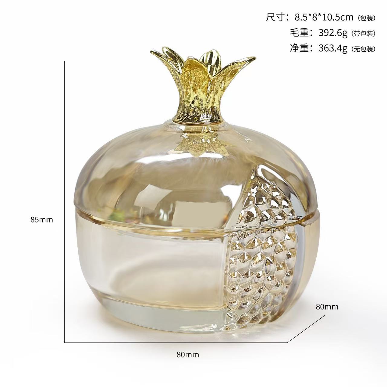 Taza de cristal de manicura gradiente de alta calidad calabaza granada caja de joyería joyería de cristal almacenamiento al por mayor