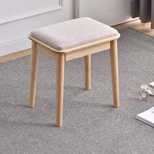 All Solid Wood Dressing Table Stool Nordic Simple Fashion Internet Celebrity Home Soft Bag Makeup Stool Modern Desk Stool