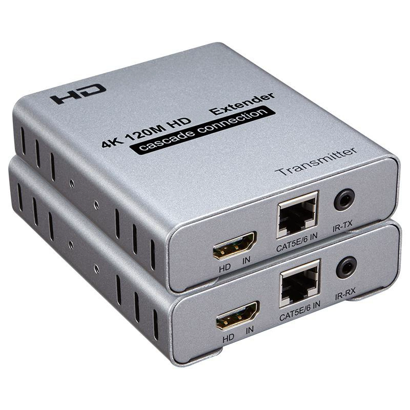 Удлинитель HDMI 120 метров HDTV до RJ45 передача сетевого сигнала по одному кабелю с усилителем сигнала и ИК-инфракрасный