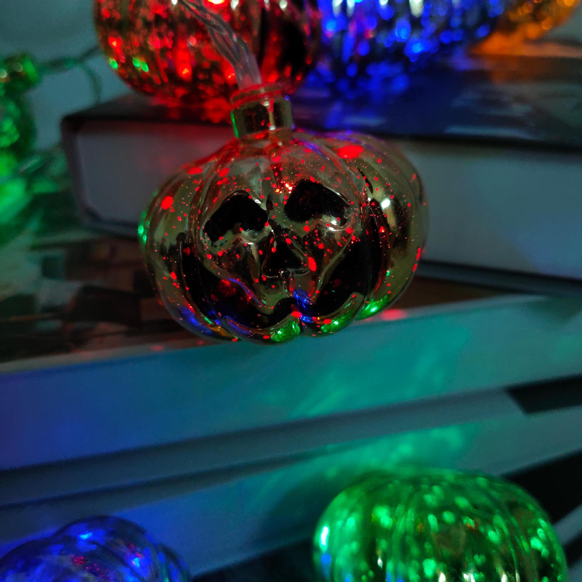 Halloween LED decoración lámpara de color lámpara galvanizado calabaza lámpara de decoración de la casa encantada