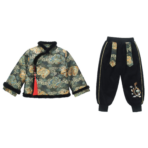Boys New Year's greetings clothes thickened children's boys baby New Year's clothing Tang suit Chinese style Hanfu suit