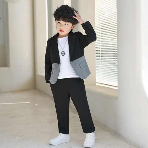 Boys' Leisure Suit Set Children's Autumn/Winter Outfit New Coat Pants Elementary School Students' Back-to-School Clothing Children's Wholesale