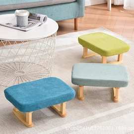 凳子家用创意成人沙发凳时尚矮凳实木方凳布艺换鞋凳复古小凳子